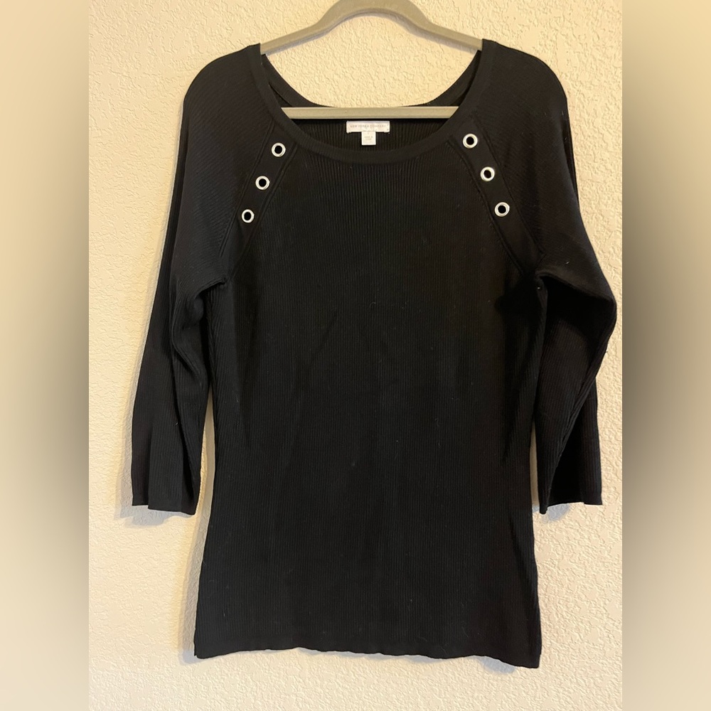 Casual sweater with grommet detail